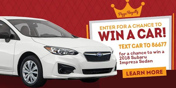 Round Table Pizza Car Sweepstakes: Win 2018 Subaru Impreza Sedan