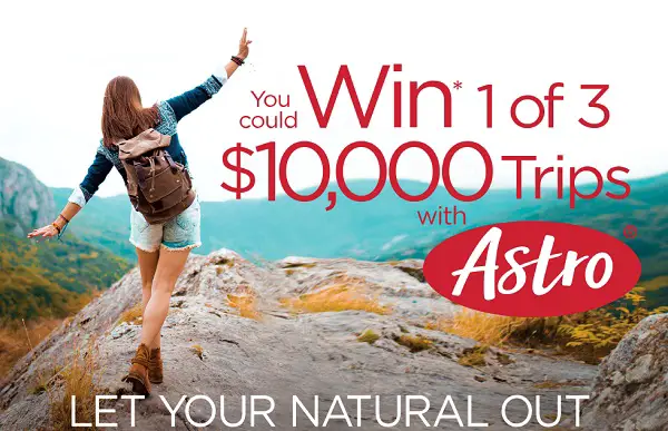 Astro Let Your Natural Out Contest on winwithastro.ca