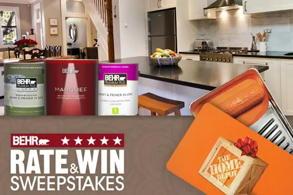 Behr Rate & Win Sweepstakes: Win $1000 Home Depot Gift Card