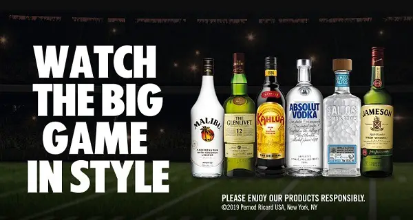 Pernod Ricard Big Game Sweepstakes on BigGamePartyMVPs.com