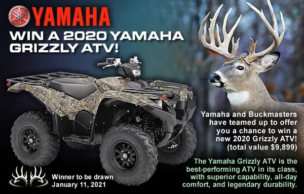 Buckmasters.com Yamaha Grizzly ATV Sweepstakes 2020