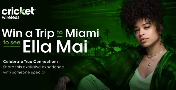 Cricket Wireless Ella Mai Flyaway Experience Sweepstakes