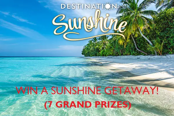 Destination Sunshine Sweepstakes: Win A Free Sun Shine Getaway (7 Winners)