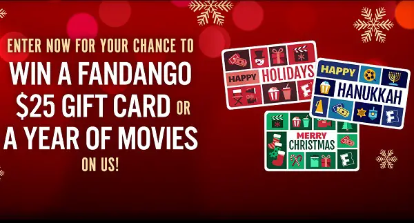 Fandango.com Holiday Daily Gift Card Giveaway