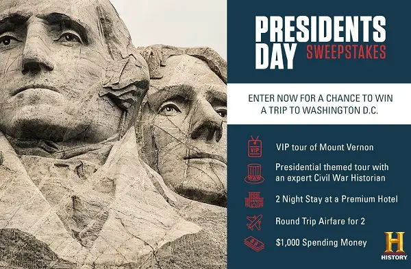 History.com Presidents Day Sweepstakes