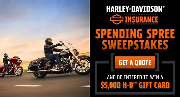 Harley Davidson Insurance Spending Spree Sweepstakes