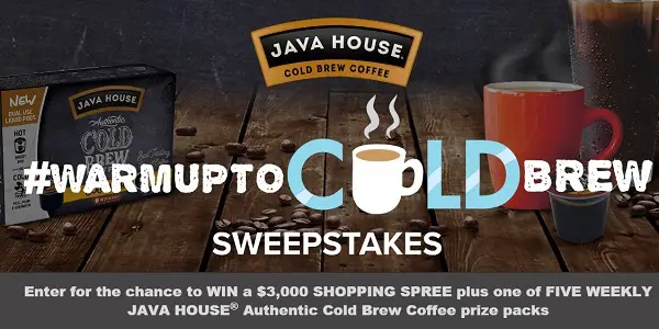 Java House Warm Up to Cold Brew Sweepstakes: Win Cash