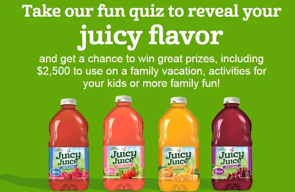 Juicyjuice.com What Juicy Juice Flavor Are You Sweepstakes