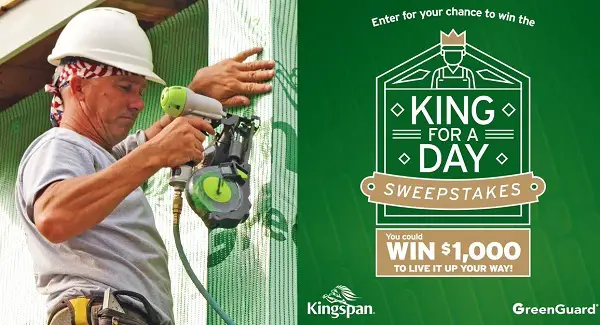 King For A Day Sweepstakes on Kingspansweepstakes.com