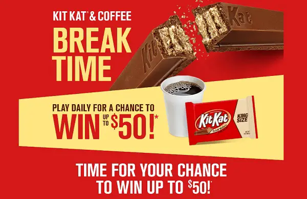 Kit Kat Coffee Break Time Instant Win Game