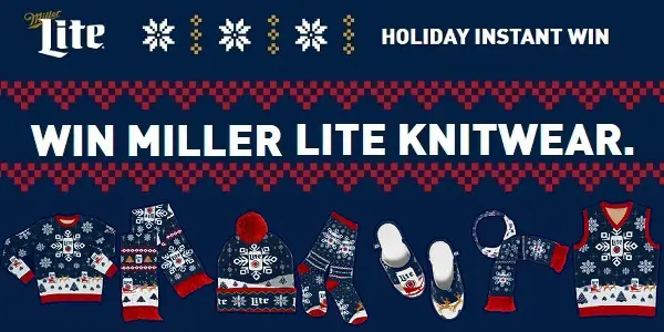 Miller Lite Holiday Instant Win Game on Mluglysweater.com