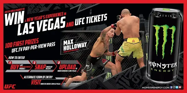 Monsterenergy.com VIP UFC Experience in Las Vegas Sweepstakes