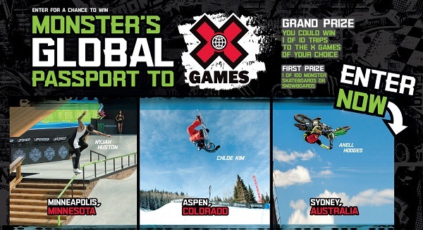 Monsterenergy.com XGAMES Experience Sweepstakes