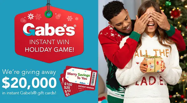 Gabe's Holiday Instant Win Game 2018: Win Gift Card