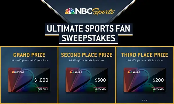 NBC Sports Ultimate Sports Fan Sweepstakes: Win Gift Card