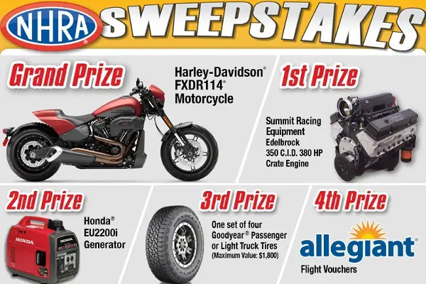 2019 NHRA Sweepstakes: Win a Harley-Davidson Motorcycle