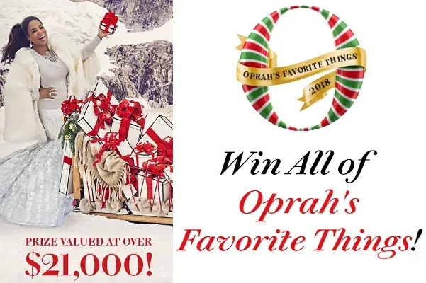 Oprah.com Favorite Things Instant Win Sweepstakes 2018