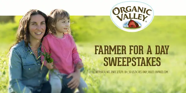 Organic Valley Milk Farmer for a Day Sweepstakes no OVPrize.com
