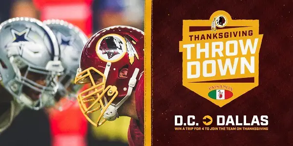 Redskins.com Thanksgiving Throwdown Sweepstakes