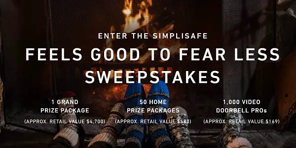 Simplisafe.com Feels Good to Fear Less Sweepstakes