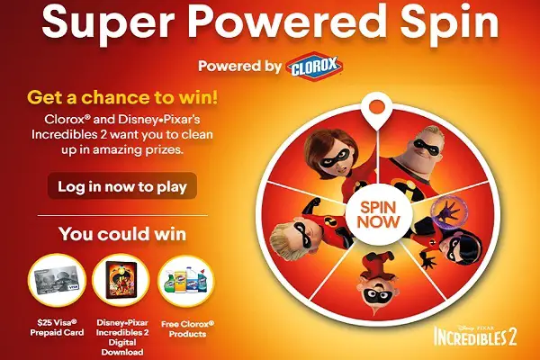 Clorox Super Powered Spin Instant Win Game