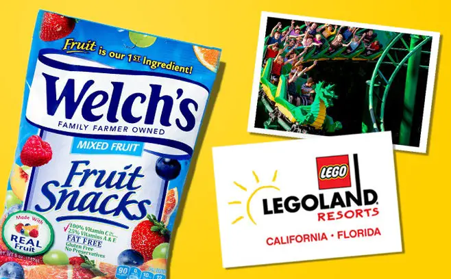 Welchsfruitsnacks.com Legoland 2019 Sweepstakes