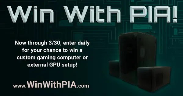 Privateinternetaccess.com Win With PIA Giveaway