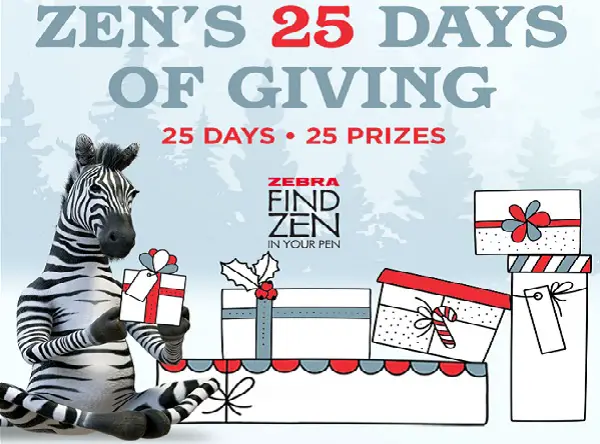 Zebra Pen 25 Days of Giving Sweepstakes (Daily Winner)