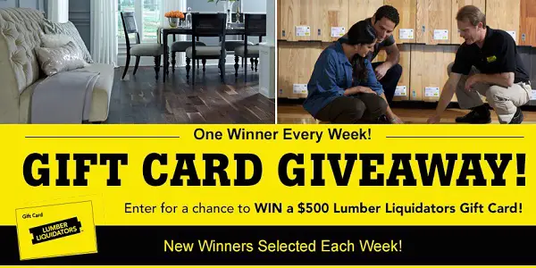 Lumberliquidators.com Weekly $500 Gift Card Giveaway