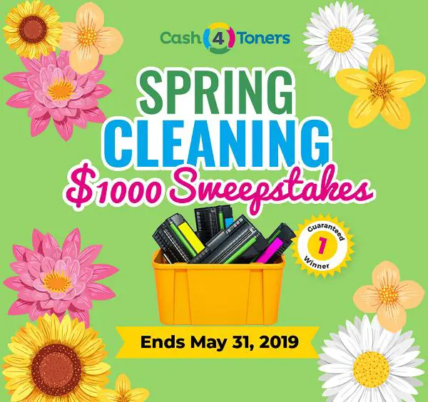Win $1,000 Spring Cleaning from Cash4Toners