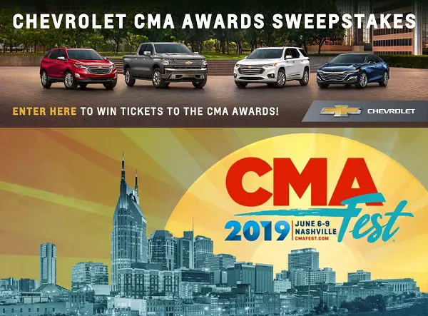 2019 Chevrolet CMA Awards Sweepstakes: Win free tickets!