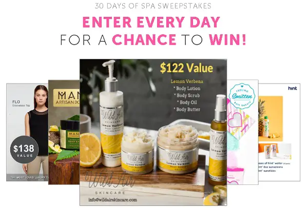 30 Days of Spa Sweepstakes: Win Spa Products Daily!