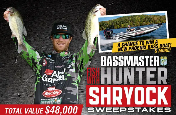 Bassmaster.com Fish with Hunter Shryock Sweepstakes