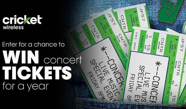 Cricket Wireless Win Concert Tickets for a Year Sweepstakes
