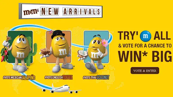 M&M’s Flavour Vote Contest 2019: Win $7500 (3 Prizes)