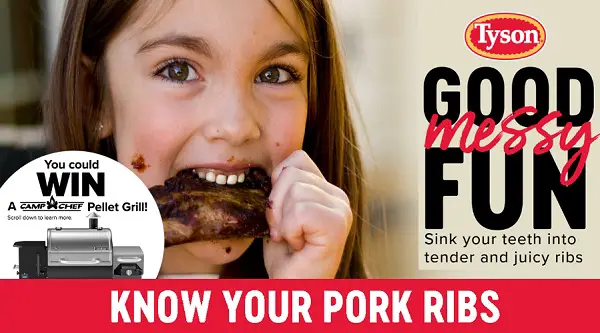Tyson Summer Good Messy Ribs Sweepstakes: Win a Pellet Grill