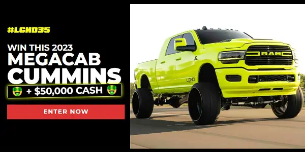 LGND Free Truck Giveaway 2023: Win 2023 RAM 2500 Mega Cab with $50,000 Cash!