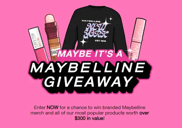 Maybe It’s a Maybelline Sweepstakes: Win Free Beauty Products (12 Winners)