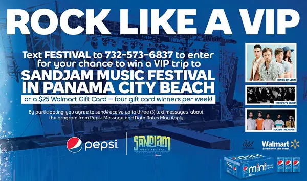 Pepsipromos.com Sandjam VIP Trip Sweepstakes