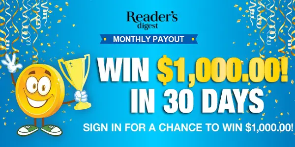 Reader Digest Cash Sweepstakes (12 Winners)