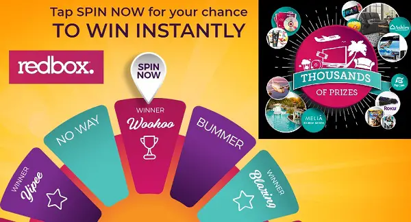 Redbox.com Summer Spin Instant Win Game