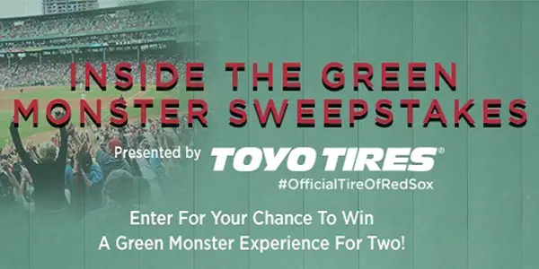 Toyo Tires Inside the Green Monster Sweepstakes