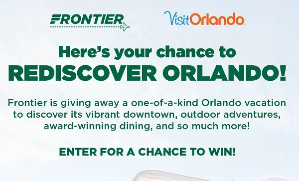 Frontier Airlines Free Orlando Trip Giveaway SweepstakesBible Frontier Airlines Free Orlando Trip Giveaway SweepstakesBible