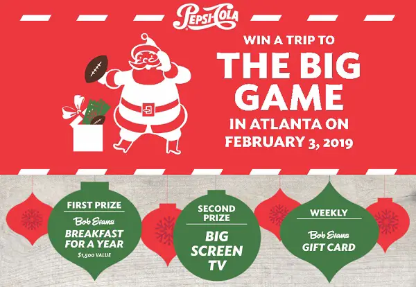 Bob Evans Christmas Sweepstakes Win A Trip To The Big Game Sweepstakesbible