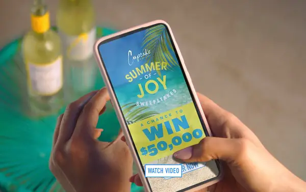 Cupcake Vineyards Summer of Joy Sweepstakes: Win $50K Cash, Trips, and Free Gift Cards