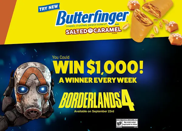 Butterfinger Game Sweepstakes: Win Gaming Setup, $500 Cash and More!