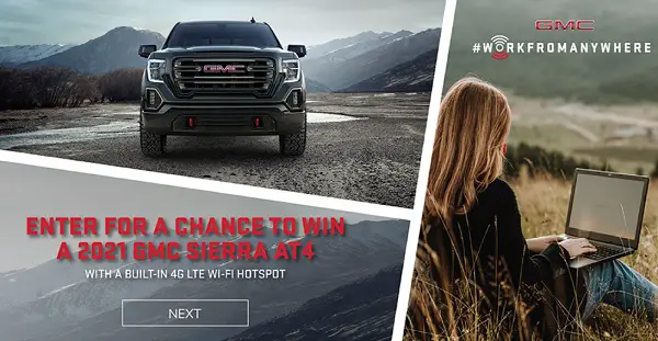 Gmc Work From Anywhere Sweepstakes Win Car Sweepstakesbible