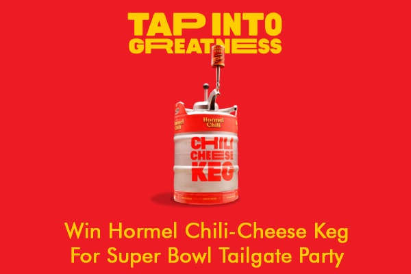 Win Hormel Chili-Cheese Keg For Super Bowl Tailgate Party