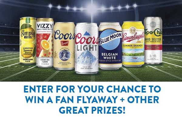 Molson Coors Fan Flyaway Football Giveaway: Instant Win a Trip, Tickets & $500 Gift Cards