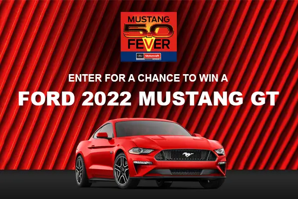 Mustang 5.0 Fever Sweepstakes 2023 : Win a 2024 Ford Mustang GT 